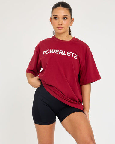 Powerlete Evolve Oversized T-Shirt - Burgundy, L