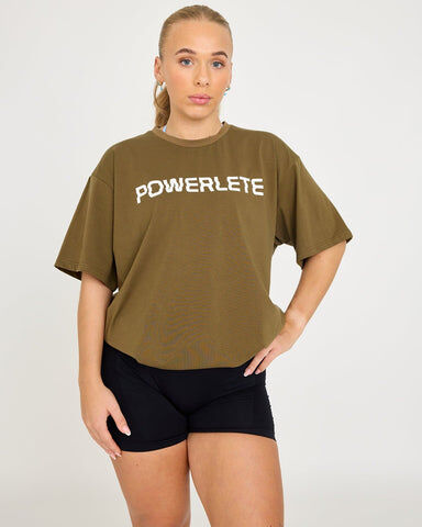 Powerlete Evolve Oversized T-Shirt - Khaki, S