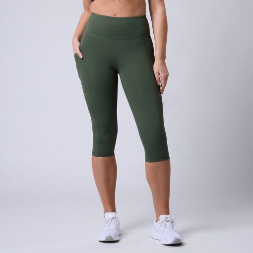 CLN Athletics Capri tights Grön Dam Fuse 3/4 pocket tights Moss green
