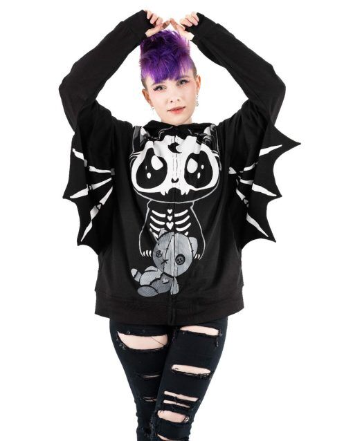 Cupcake Cult Svart Hoodie Bat Doll (Storlek: L (Dam))