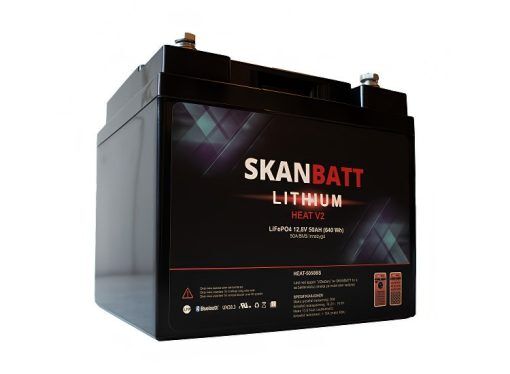 Litium HEAT Batteri Skanbatt V2 12V 50Ah 50A BMS