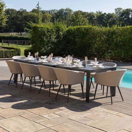 Ambition 6-10 Seater Extending Dining Set, Flanelle