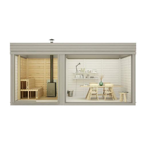 Traditional Sauna Cube 3 x 5m with Lounge