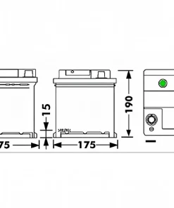 Alternative view of Tudor Technica 44Ah mopedbilsbatteri
