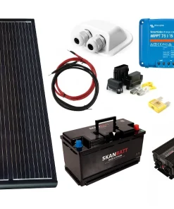 Alternative view of Off-Grid paket Husbil/Camper 220W solpanelskit + inverter + batteri